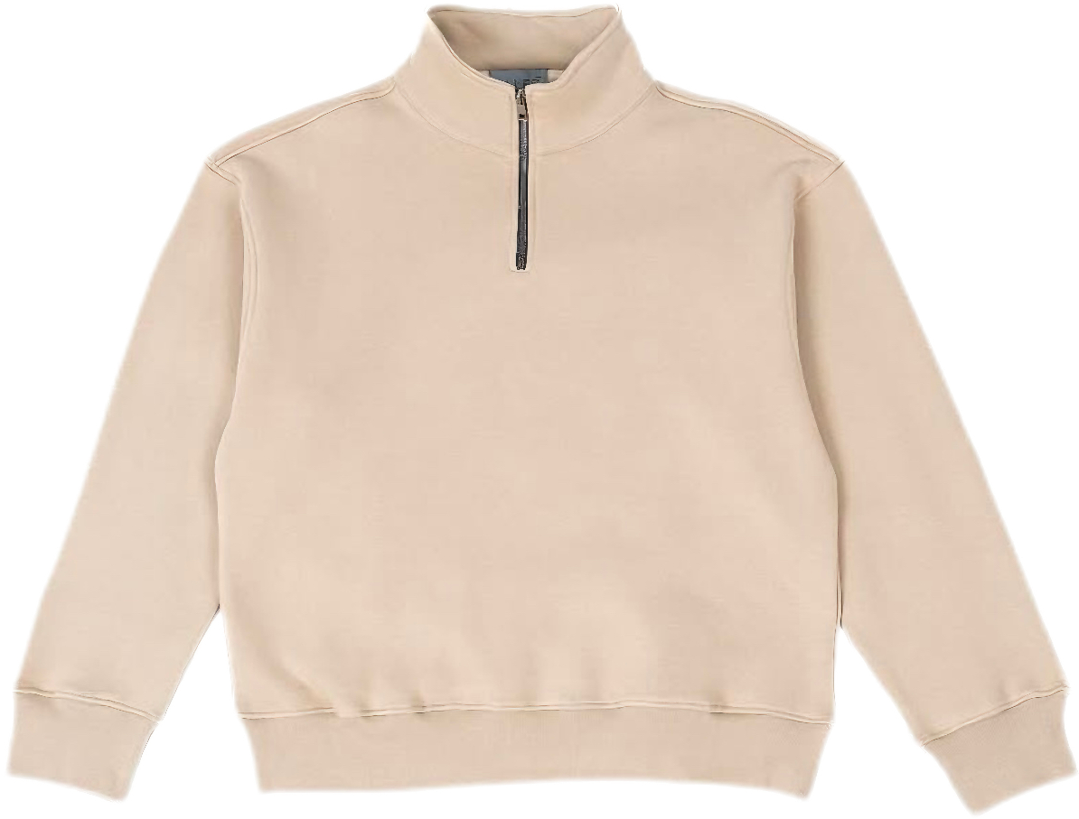 Zipper Beige Sweatshirt