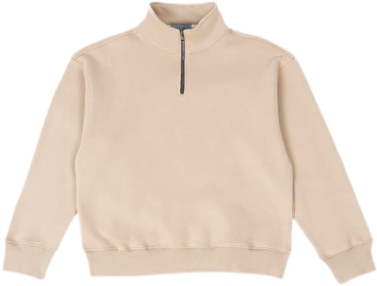 Zipper Beige Sweatshirt