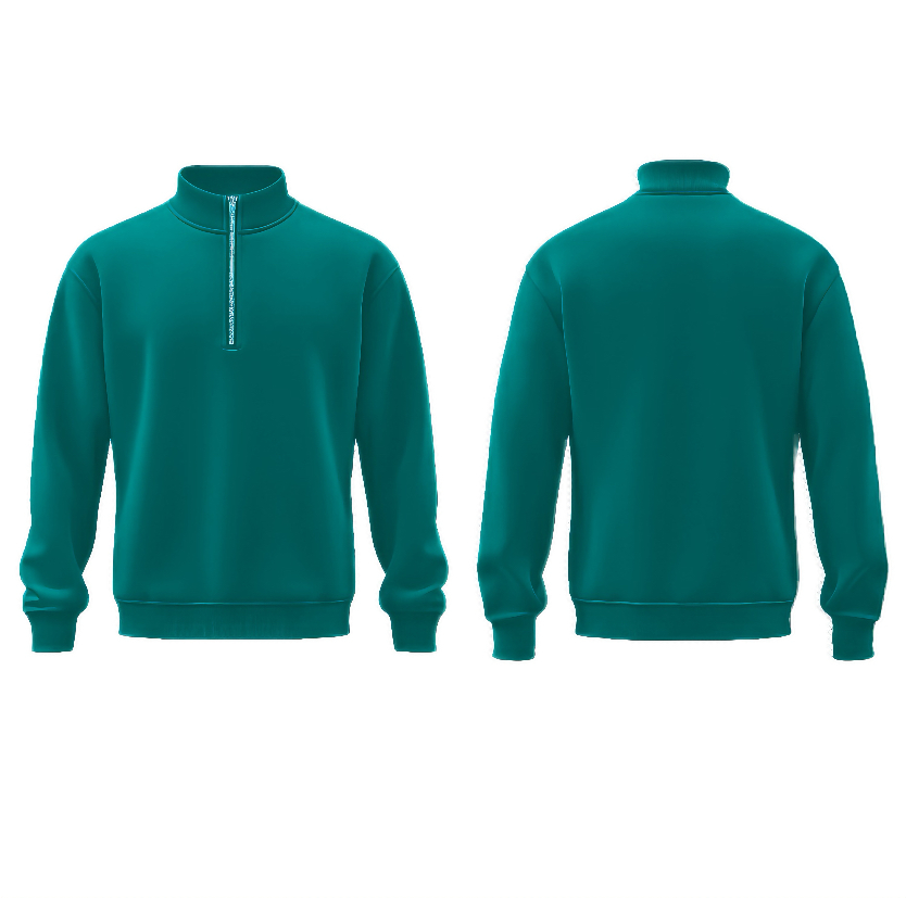 Zipper Black Green Sweatshirt